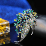 Moodne kristallist luigepross, naiselik temperament, mitmek&uuml;lgne loomade rinnalillega pross One Size sinine