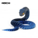 Helendav 30 cm 3D prinditud kobra madude kaunistus 3D prinditud loomad kirjutuslaua aksessuaarid toakaunistus Kontori laua ussi aasta ornament Laser Blue Black-40cm
