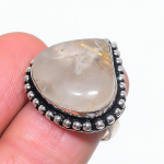 Natural Golden Rutile Gemstone 925 Sterling Silver Jewelry Ring Size 7 l6y04