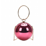 2025 Trendy Acrylic Ball Evening Bag - Round Chain Shoulder Crossbody for Women 20*20 cm roosa punane v&auml;rv