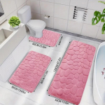 Reljeefse kivimustriga libisemiskindel vannitoamatt Custom Size Set