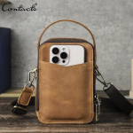 Ehtsast nahast meeste v&auml;ike &otilde;lakott Vintage Crossbody k&auml;ekott telefoni ja kaardihoidjaga k&auml;ekotiga