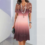 Uued naistekleidid, vintage-tr&uuml;kitud kleidid, elegantsed vabaaja l&uuml;hikeste varrukatega naistekleidid, 2023. aasta moodsed pluss-suuruses naistekleidid 6XL