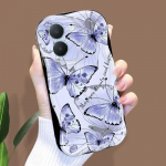 Armas koomiksimustriga kreemjas tekstuuriga korpus, lainelise servaga pehme silikoonkaanega telefoni&uuml;mbris Vivo jaoks Vivo Y39 5G valge