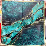 Hangzhou 100% naturaalne ehtsast siidist sall Naiste bandoana ruudukujulised sallid r&auml;tik moekas luksuslik k&otilde;rge kvaliteediga hijab Real Silk 68x68cm blue