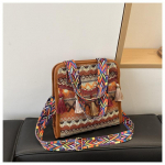 Ethnic-style Tassel Wide-shoulder Bucket Bag A Niche and Fashionable Woven Tote Women's Bag pruun