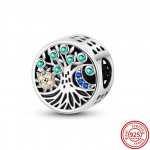925 Sterling Silver Radio Heart Star Moon Turvakett Klamber Lilled Puuhelmed Sobivad Charms K&auml;ev&otilde;ru Peened Ehted