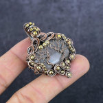 Natural Black Rutile Gemstone Copper Wire Wrap Jewelry Pendant 2.05 i0q81