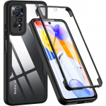 360&deg; kaitse&uuml;mbris - E.F.CONNECTION - Xiaomi Redmi Note 11 Pro 4G/5G jaoks - Silikoon - Kriimustuskindel - Must