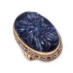 Sapphire(Simulated) Handmade 925 Sterling Silver Jewelry Ring Size 8.5 j0c75