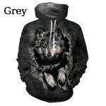 Moodne 3D Wolf Prinditud kapuutsiga dressipluusid Unisex metsloomade mustriga printimine paarile kapuuts vabaaja pikkade varrukatega topid S