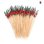 100 tk 12 cm bambusest hambaorkid Pick Buffet tassikoogid puuviljakahvliga peo magustoidu salatipulk kokteilivarras pulmapeo sisustamiseks A