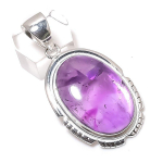 Sage Amethyst Gemstone Handmade 925 Sterling Silver Jewelry Pendant 2.05 j9a60