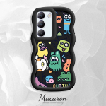 V&auml;rvitud muster Big Wave Edge pehme silikoon materjal Macaron telefoni &uuml;mbris p&otilde;rutuskindel kaitsev kummist korpus OnePlus Vivo Motorola Moto jaoks Vivo Y15C must