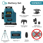 YOFIDRA 16 joont 4D laserlood Automaatne 360 horisontaalne vertikaalne isetasanduv &Uuml;limalt v&otilde;imas roheline kiir 18V akule Without Battery