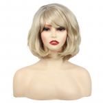 Ombre blond parukas s&uuml;nteetiline kuumakindel l&uuml;hike sirge bob parukas tukkidega naistele igap&auml;evaseks emme juuste asendusparukas