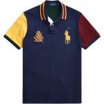 Polo Ralph Lauren V&auml;rviplokk Suure Hobuse logo Tikitud Puuvillane L&uuml;hikeste Varrukatega Polo S&auml;rk Meeste &uuml;laosad Tumesinine 710814767-001 XS