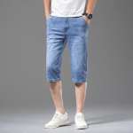Suvised &Otilde;hukesed Denim L&uuml;hikesed P&uuml;ksid Meeste Sirged L&otilde;dvad Keskmise Pikkusega 7/8-pikkusega teksap&uuml;ksid 7/8-pikkusega p&uuml;ksid 29