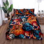 Halloween K&otilde;rvitsa &Otilde;udus Tekikott Komplekt EL &Uuml;ksik Kahekohaline King US Twin T&auml;is Queen Suurus Voodipesu Komplekt 140x210cm black