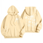 Naiste mood Naiste kerge pikkade varrukatega taskutega pullover Preppy graafiline kapuuts XL kollane
