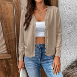 Naiste Mood &Uuml;hev&auml;rviline V-kaelusega Pikkade Varrukatega N&ouml;&ouml;bitav L&uuml;hike Kootud Kampsun Mantel XL valge