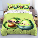 Avokaado voodipesukomplekt, 3D-mustriga pehme mikrokiust tekikott ja padjap&uuml;&uuml;rid 50 x 75 cm, lukuga 135x200cm white