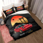 Miata MX-5 NA Racing Multikas Jdm Auto Drift Voodipesu Komplekt, Tekikott Voodikomplekt Tekikattega, Kuningas Kuninganna &Uuml;heinimese Suurus Poisid T&uuml;drukud T&auml;iskasvanud 155x215cm 3pcs