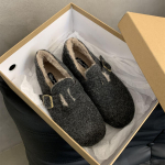 Karvased Lamedad Mokassiinid Platvorm Suede Soojad Pl&uuml;&uuml;sist Puuvillased Kingad Vabaaja Sussid Naine Talv 2025 Trend Mugavad Libisemiskindlad Zapatos Mujer 35