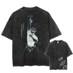 Gojo Satoru Jujutsu Kaisen T-s&auml;rk Meeste Naiste T-s&auml;rk Pestaud Puuvillane T-s&auml;rk R&otilde;ivad Suvine L&uuml;hikeste Varrukatega &Uuml;lem&otilde;&otilde;dulised T-s&auml;rgid Streetwear M gray