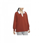 Nike Sportswear Essential V&auml;rviline Pluus Vabaaja Lahtine Pikkade Varrukatega T-s&auml;rk Naiste Topid Tumeoranž FB8721-832 L