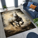 Uus Galopp Hobune Mustang Multikunst Vaip Magamistoa Elutoa Diivani Kodu Uksemati Kaunistuseks, Suur Laste Libisemiskindel P&otilde;randamatt 60x90cm( 23x35in )