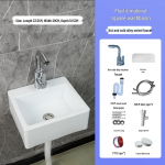 Kompaktne seinale paigaldatav ristk&uuml;likukujuline kraanikauss v&auml;ikestesse ruumidesse