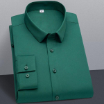 Stretch soliidsed kleit-s&auml;rgid meestele &Auml;riline pikkade varrukatega pehme mugav meeste pidulik s&auml;rk ilma esitaskuta S~6XL pluss suurus 6XL