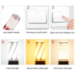 Led-maisipirn, kolmev&auml;rviline tuli E27 E14 v&auml;ike kruvi 12W 14W 16W 18W maisivalgusk&uuml;&uuml;nla pirn majapidamises kasutatavale l&uuml;htrile E27 12W