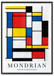 Plakat mondrian kompozycja kolorystyczna 21x30 cm