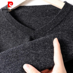 Pierre Cardin meeste 100% puuvillane V-kaelusega kampsun 3XL must hall v&auml;rv