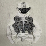 Anime Top Suur Suurus Mehed Naised Hupparid Ameerika Y2K Uus Hip-hop Trend T&otilde;mblukuga Huppar Naiste Street Casual L&otilde;tv Kloun Retro Dressipluus S