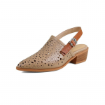 Suvised naiste sandaalid Ehtsad nahast kingad naistele Varba kattega Paksude kontsadega kingad Terava ninaga Slingback sandaalid Gladiaatorikingad 34 khaki