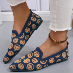 2024. aasta &uuml;hev&auml;rvilised, kandilise varbaga v&otilde;rkjalatsid, madalad naiste jalan&otilde;ud, pehme p&otilde;hjaga silmkoelised balleti jalan&otilde;ud vabaaja jalan&otilde;ud 36 sinine