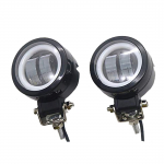 ONGMEIL Mootorratta LED Spot Udutuled Inglisilmadega Harley Honda Suzuki Kawasaki Custom jaoks (Kaks valget tuledega sinist ringi)