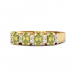 Peridoot Ovaalne Pool-Eternity S&otilde;rmus - 925 Sterling H&otilde;be Kuldne Vermeil 11