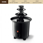 WANVOAPLS 3-korruseline &scaron;okolaadifond&uuml;&uuml; purskkaev - Elektriline roostevabast &scaron;okolaadi kastmiseks soojendusseade - Soojenda ja sulata &scaron;okolaadi, v&otilde;id, karamelli 500ML must