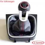 K&auml;igukangi nupp komplektne VW Golf 6 MK6 GTI GTD R20 2009-2013 5 6-k&auml;igulisele manuaalk&auml;igukastiga autole K&auml;igukangi hoob K&auml;sipall Nahkkate Boot 5 Speed-Red