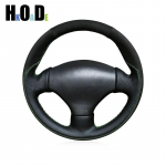 Peugeot 206 1998-2005 206 SW 2003-2005 206 CC 2004 2005 jaoks K&auml;sin&otilde;elutud Must Nahast Automaatjuhtimispuldi Kate Red Blue Thread