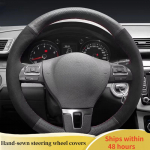 Car Steering Wheel Cover For Volkswagen Golf 6 Mk6 VW Polo Sagitar Bora Santana Jetta ized Steering Suede Car Accessories 3 Colors Thread