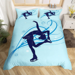 J&auml;&auml;uisutamise tekikottide komplekt lastele teismelistele kuninganna suuruses kerge sulet&auml;idisega tekikate 2 padjap&uuml;&uuml;ri 1 tekikate (tekk ei kuulu komplekti) EU Single(135x200cm) blue