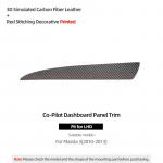 Betterhumz For Mazda 3 Axela 2010-2013 Made of Alcantara Co-pilot Dashboard Trim Stickers Car trument Interior Accessories Carbon Fiber LHD