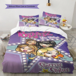 Bratz Muster Voodipesu, Tekikomplekt Tekikate Padjap&uuml;&uuml;r Kodu S&uuml;nnip&auml;evakingitus (1 * tekikott + 2 * padjap&uuml;&uuml;ri, ilma s&uuml;damikuta) 135x200cm