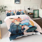 Zootopia Judy Nick Tekikate Komplekt Tekk Voodipesu 3D Laste Voodipesu Komplekt 3-osaline 1 Tekikate Kuninglik Suurus AU Single(140*210cm)3pcs
