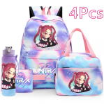 4 tk/komplekt K-Popi tr&uuml;kitud seljakott, k&auml;ekott, pliiatsikott 750 ml veepudeliga teismelisele poisile/t&uuml;drukule, koolikott, suur maht, veekindel, raamatukott, Mochila